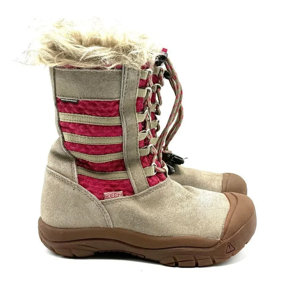 KEEN Wapato WP Winter Boots in a Brindle and Cerise Colorway - US Kids Size 13 /